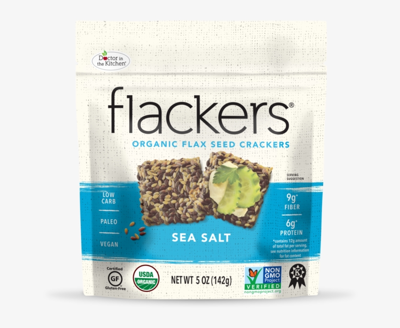 Sea Salt Flaxseed Crackers - Doctor In The Kitchen Flackers Organic Flax Seed Crackers, transparent png