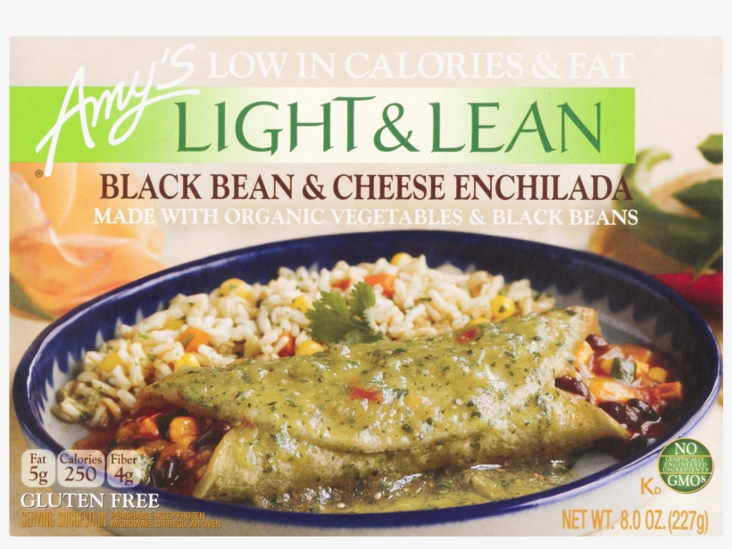 Amy's Light & Lean Black Bean & Cheese Enchilada, transparent png