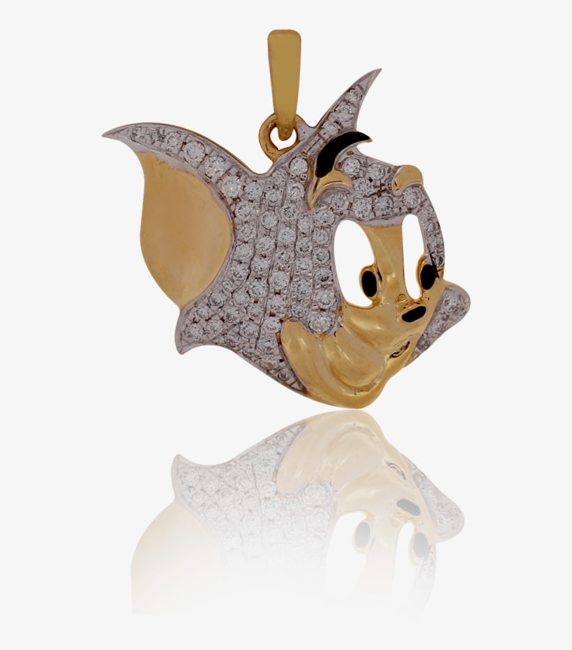 Adorable Tom Cat Gold Pendant - Cartoon, transparent png
