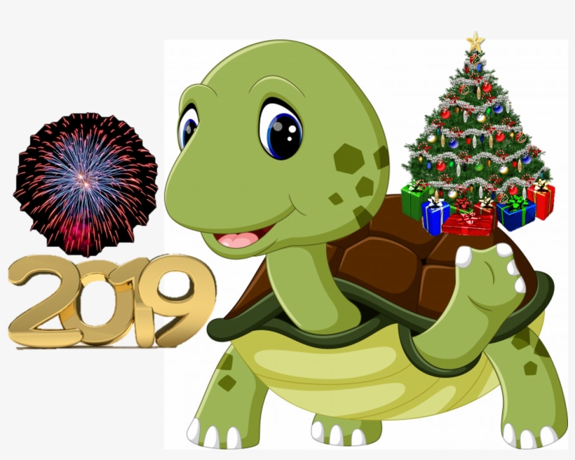 Merry Christmas - Animated Cute Turtle, transparent png