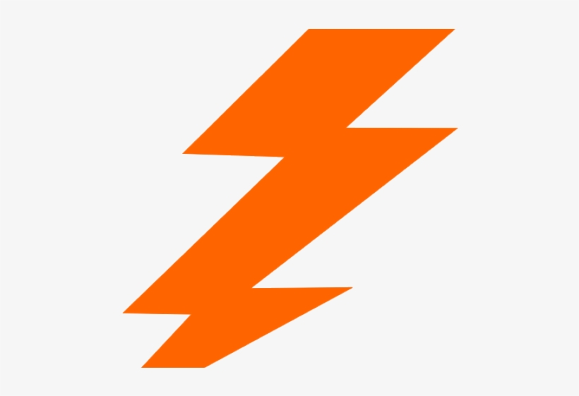 Lightening Clipart Rayo - Orange Lightning Bolt Png, transparent png
