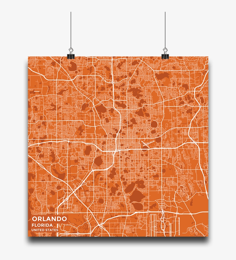 Premium Map Poster Of Orlando Florida Art 683x1024 PNG Download