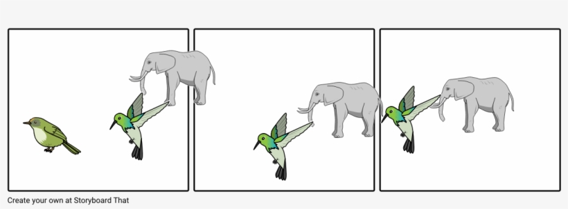 The Elephant And The Hummingbird - Cartoon, transparent png