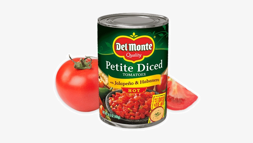 Petite Cut Diced® Tomatoes With Jalapeños And Habanero - Del Monte Petite Cut Zesty Jalapeno, transparent png