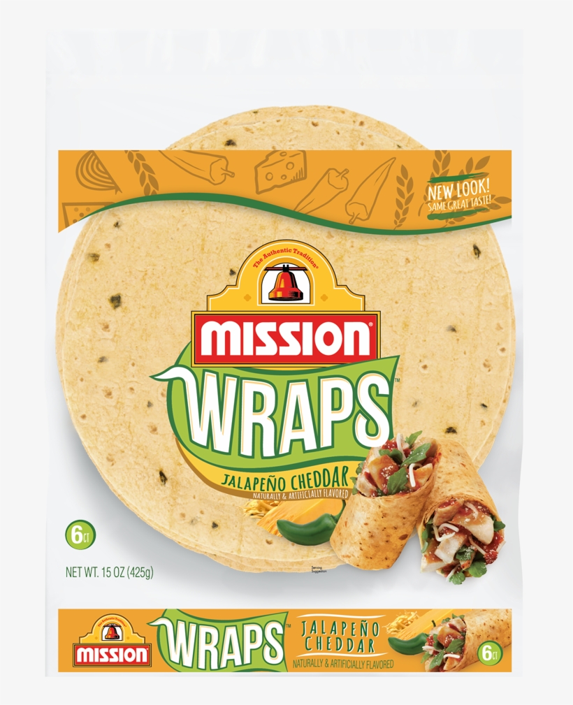 Jalapeño Cheddar Wraps - Mission Wraps Jalapeno Cheddar, transparent png