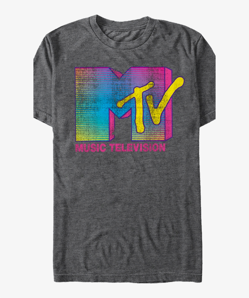 Mtv Classic Neon Logo Shirt - Shirt, transparent png