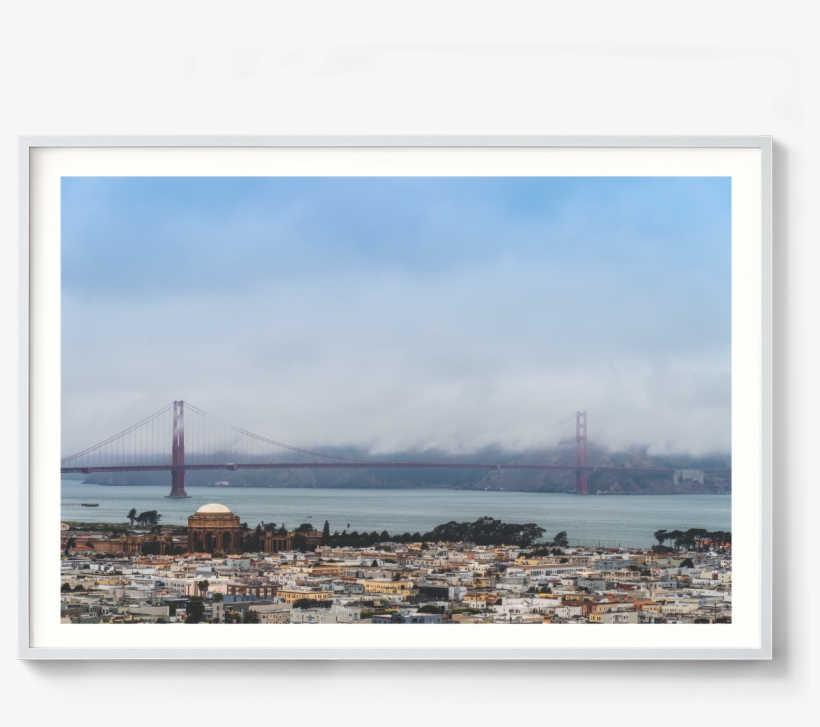 Through The Fog, Golden Gate Bridge, San Fransisco, - Picture Frame, transparent png