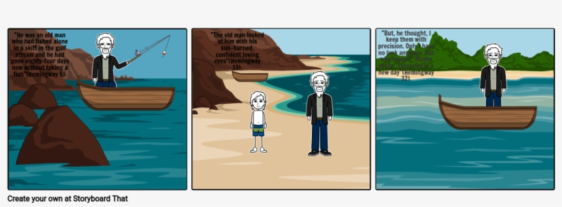 Old Man And The Sea - Cartoon, transparent png