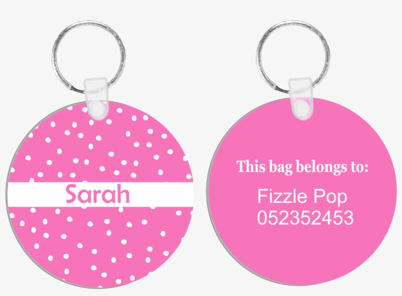 Pink & White Sprinkles Bag Tag - Earrings, transparent png