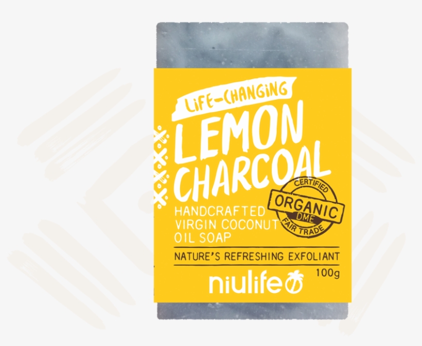 Lemon Charcoal Coconut Oil Soap 100g Bar - Graphic Design, transparent png
