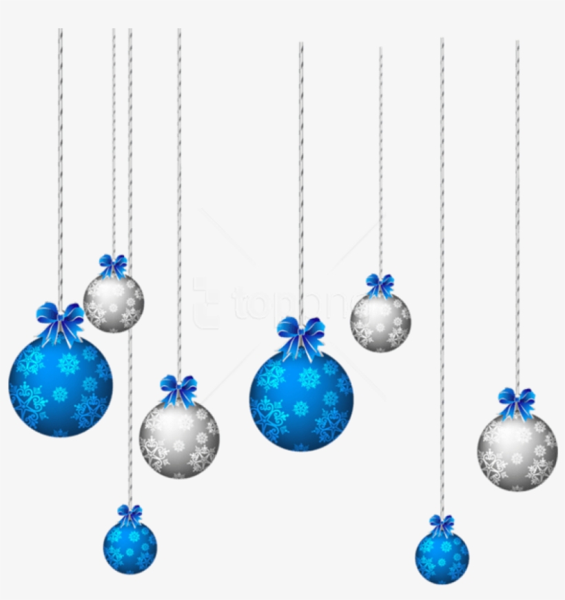 Free Png Blue And White Hanging Christmas Balls Png - Blue Christmas Ornament Png, transparent png