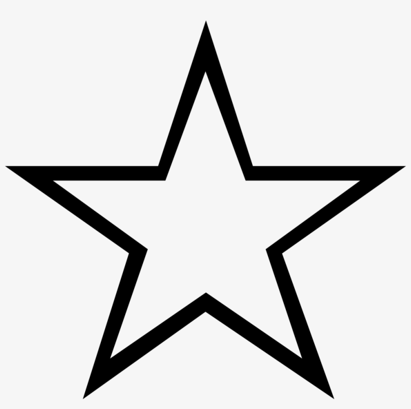 Star Line Comments - Black And White Clipart Of Star, transparent png