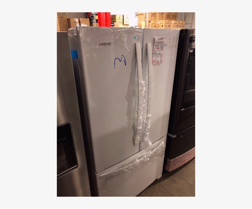 White Whirlpool 36" French Door Refrigerator With Water - Refrigerator, transparent png
