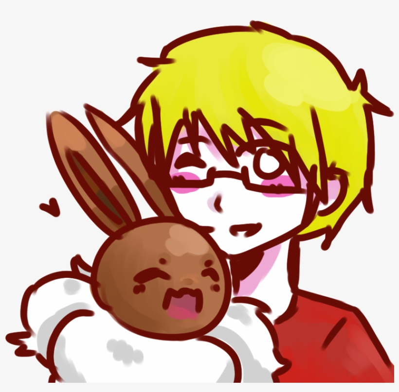 Blond Trainer Holding A Eevee, transparent png