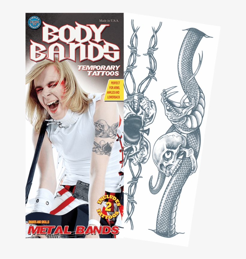 Snake Body Band Tattoo - Temporary Tattoo, transparent png