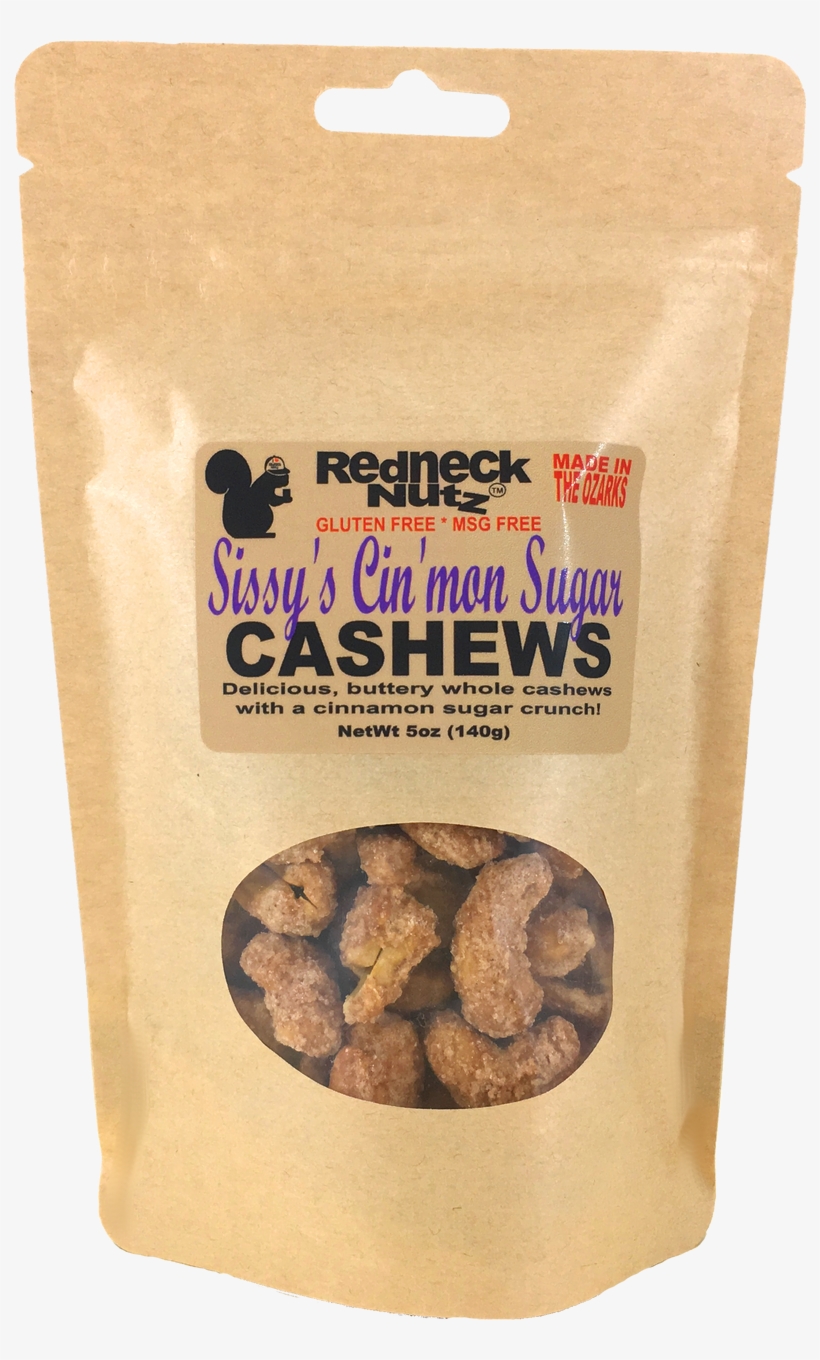 Sissy's Cin'mon Sugar Cashews 5oz Pouch - Breakfast Cereal, transparent png