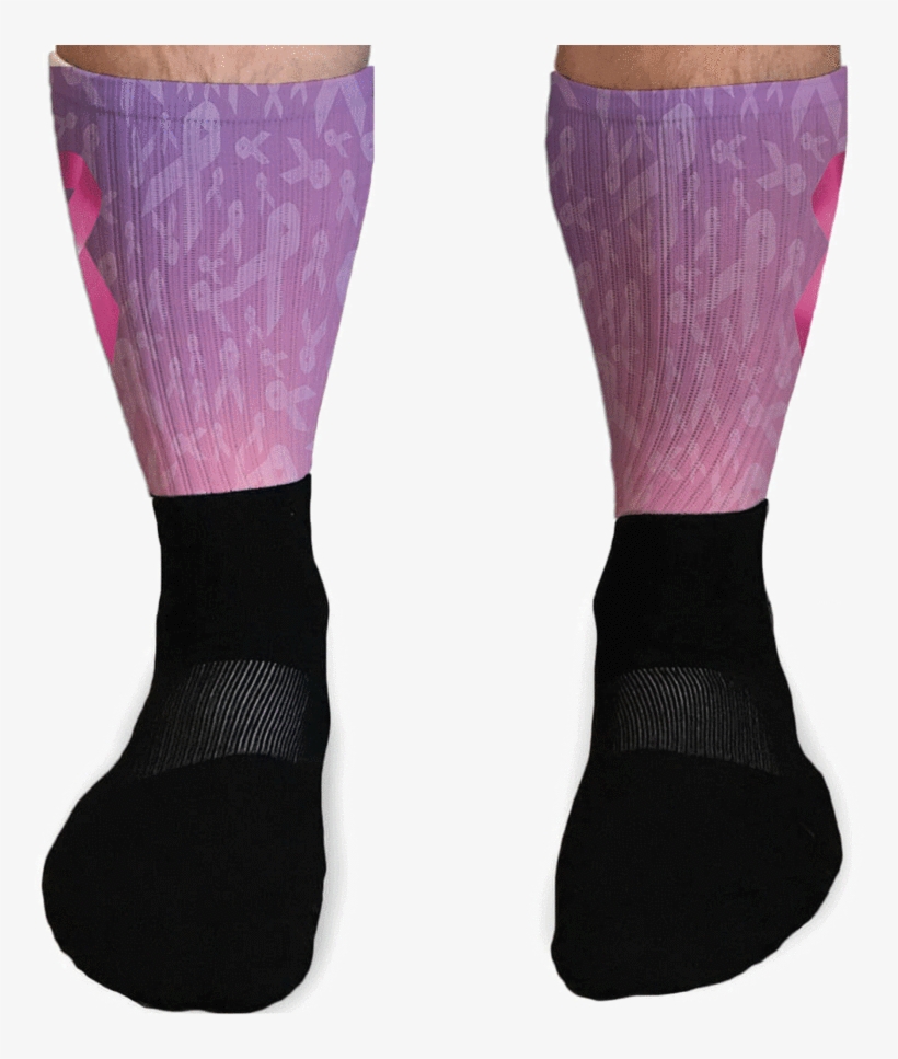 Breast Cancer Support Athletic Or Compression Socks - Sock, transparent png