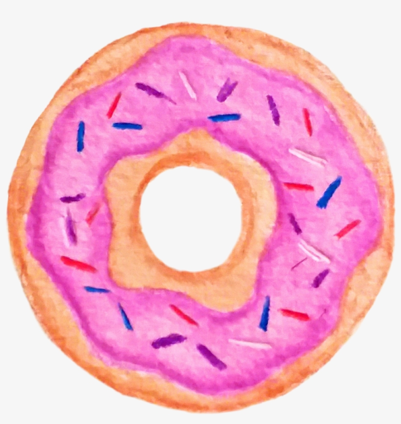 Donut Watercolor Hipster Doodle - Watercolor Painting, transparent png
