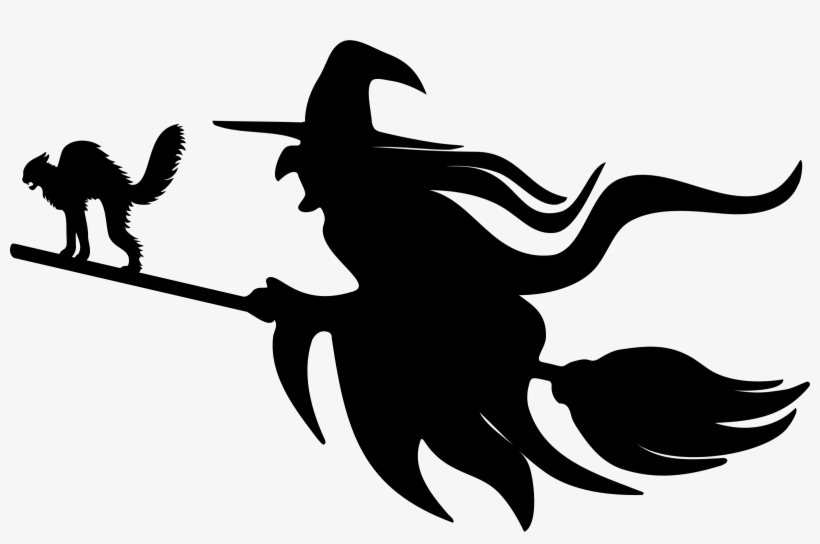 Witch Png Free Download - Witch With Cat Silhouette, transparent png