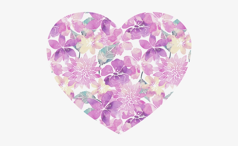 Pink And Purple Watercolor Flowers Pattern, transparent png