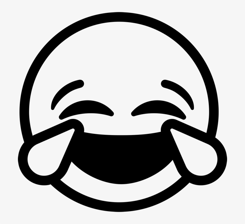 Laughing Tears Emoji Rubber Stamp - Laughing Emoji Black And White, transparent png