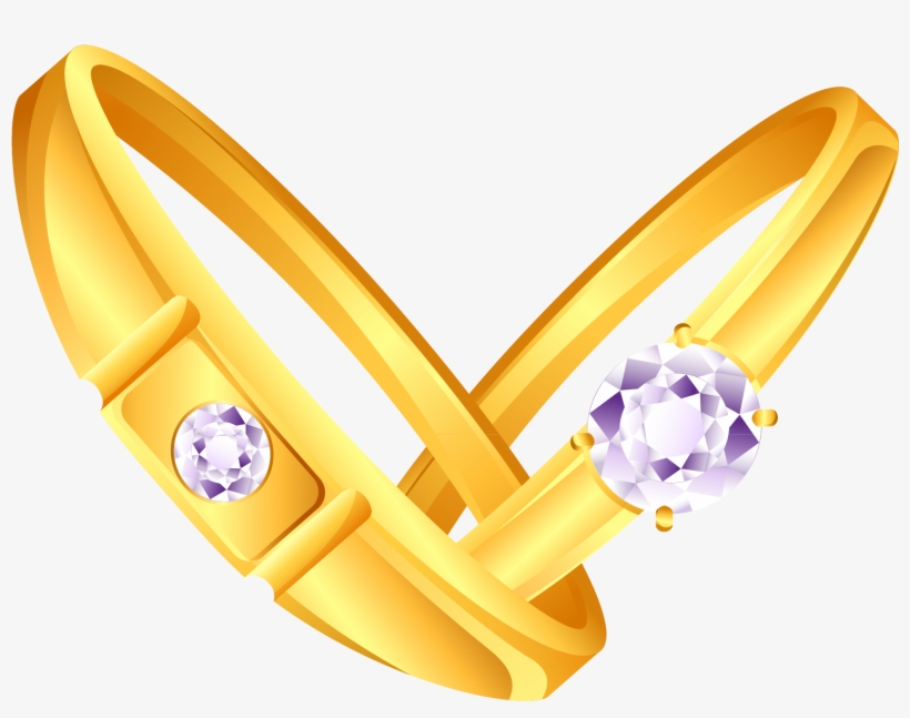 Engagement Rings Gold Png, transparent png