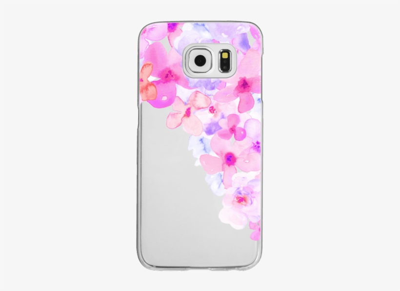 Bright Purple Watercolor Flowers Painted Floral Design - Mobile Phone Case, transparent png