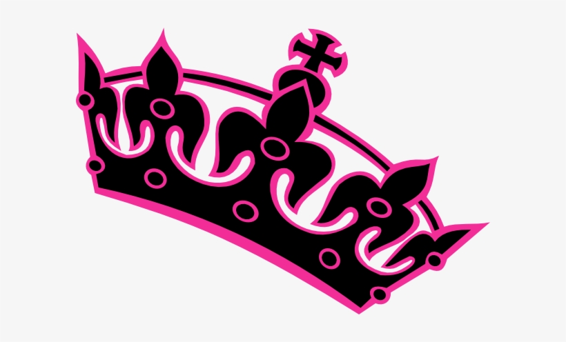 Black Tilted Tiara Clip Art At Clker - Tilted Tiara, transparent png