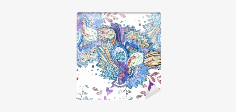 Colorful Seamless Texture With Magic Pattern - Watercolor Painting, transparent png