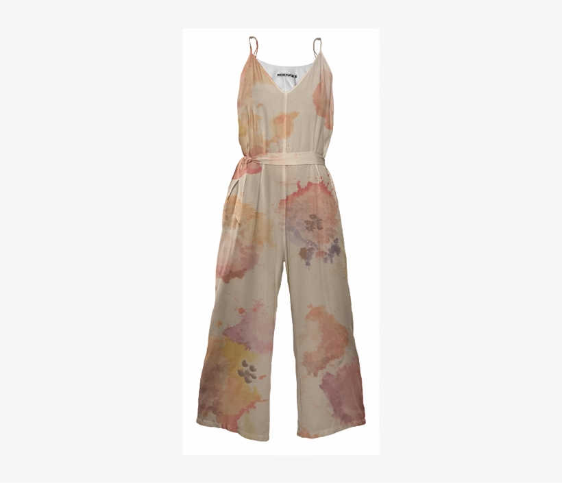 Watercolor Floral Tie Waist Jumpsuit $178 - Pajamas, transparent png