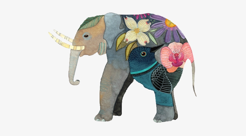 Art Elephant Watercolor Transparent Transparent Elephant - Cheap Cushion Cover Cute Floral Elephant Pattern Linen, transparent png