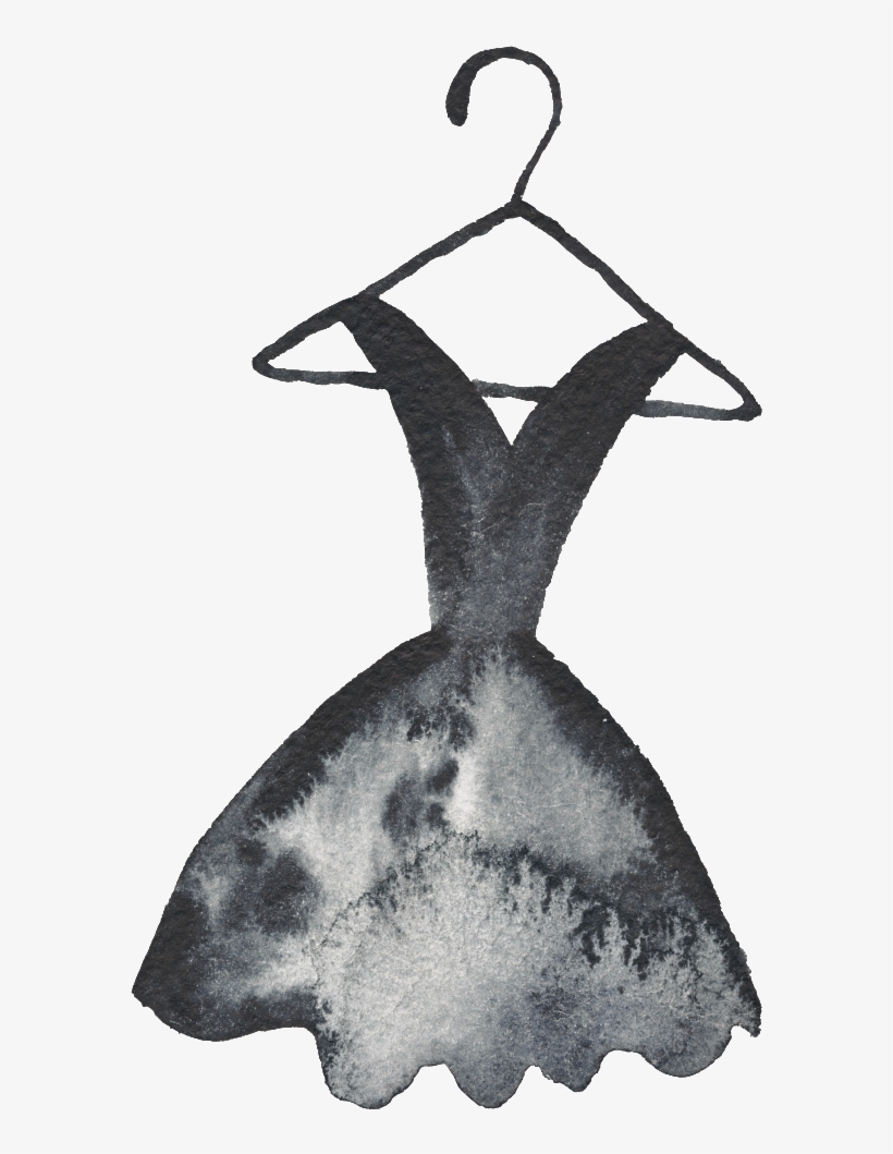 Princess Skirt Black And White Watercolor Fashion Transparent - Fashion Clothes Visiting Card Design, transparent png