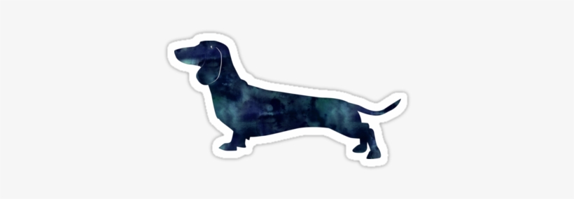 Dachshund Dog Black Watercolor Silhouette Sticker - Dachshunds Stickers, transparent png
