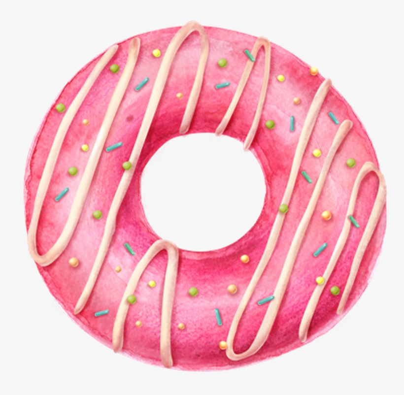 Donut Donuts Food Pink Sweet Desert Watercolors Waterco - We Donut Know What We Would Do Without You, transparent png