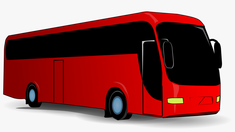 Free Vector Red Travel Bus Clip Art - Tour Bus Clip Art, transparent png