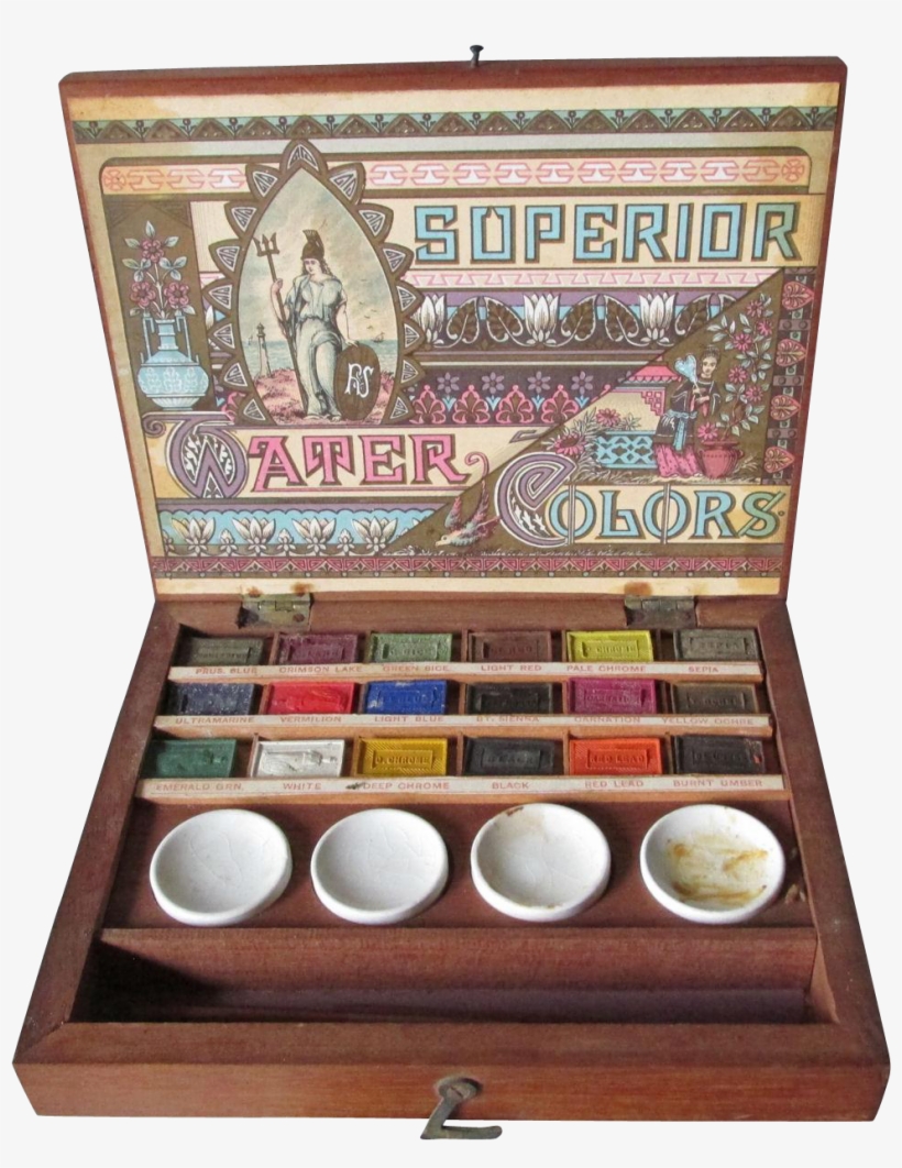 A Rare Set Of Antique Watercolor Paints - Watercolor Painting, transparent png