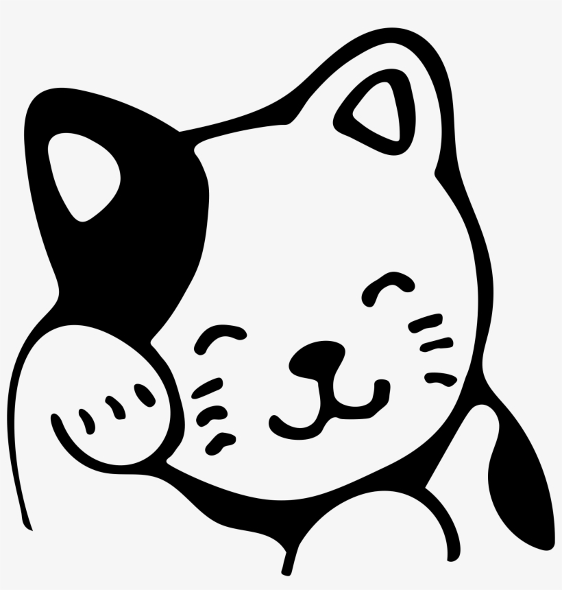 Big Image - Black And White Cat Drawing, transparent png