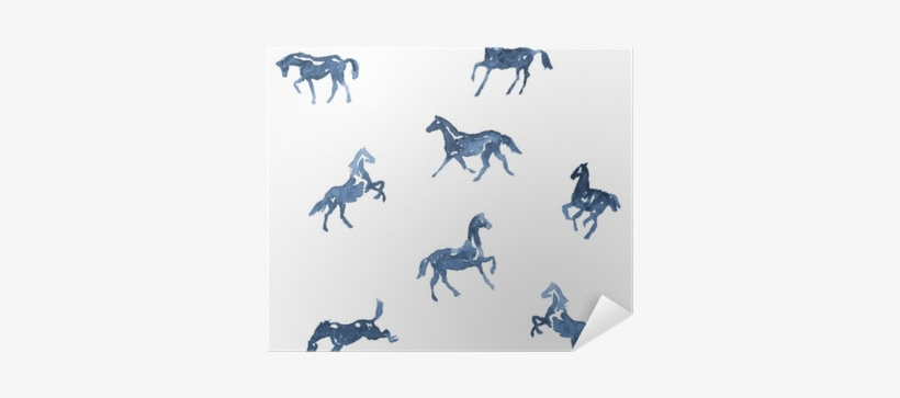 Watercolor Hand Painting Horses Pattern - Horse Background Drawing, transparent png