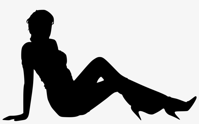Free Download - Woman Sitting Silhouette Png, transparent png