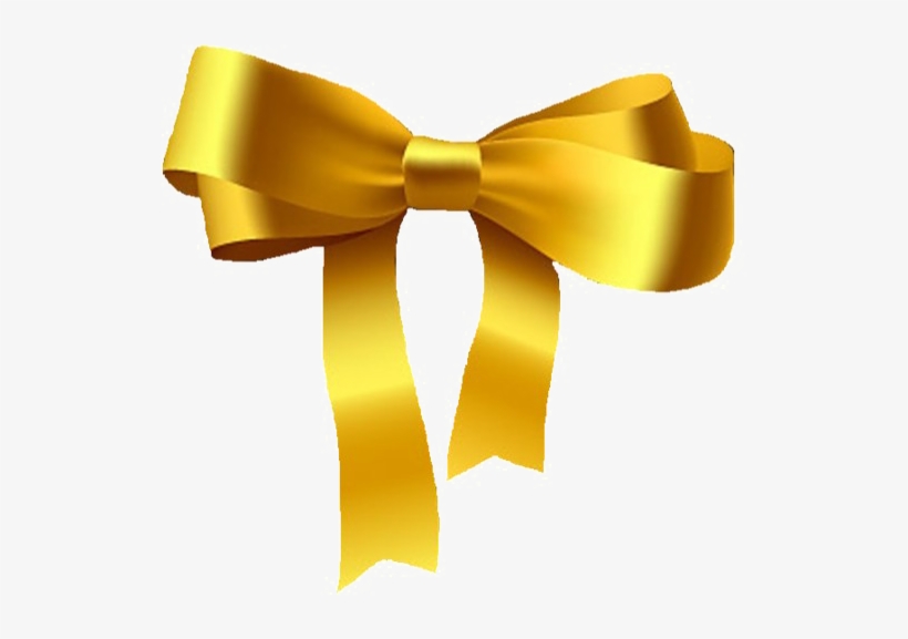 Golden Ribbon Png Pic - Golden Ribbon Bow Png, transparent png