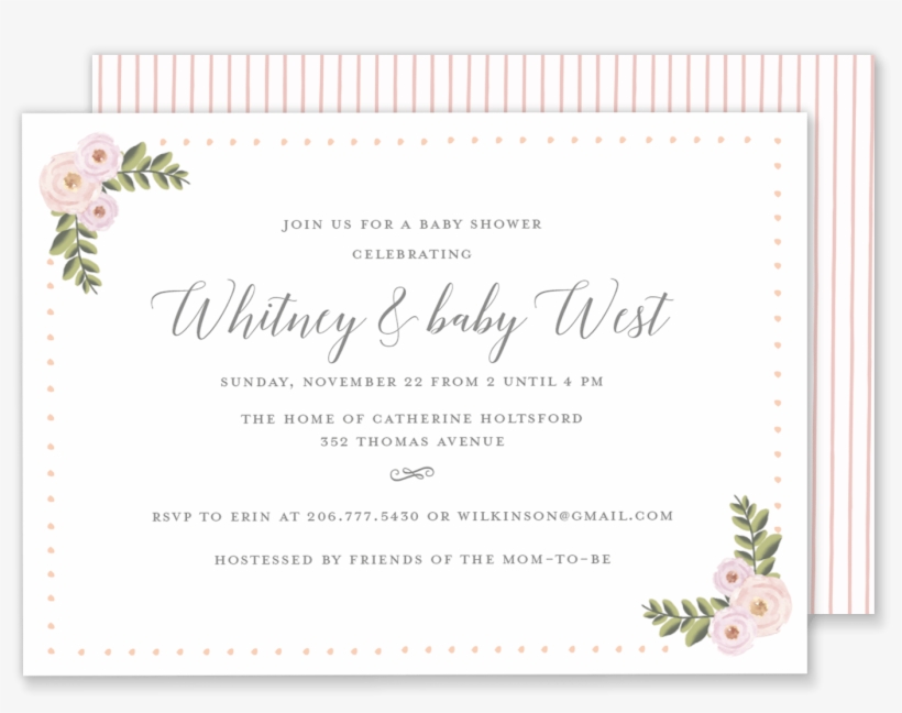 Whitney Watercolor Shower Invitation - Calligraphy, transparent png