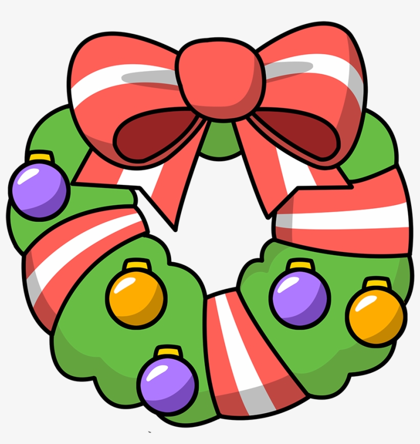 Wreath Clipart Cartoon - Cartoon Christmas Pictures Clip Art, transparent png