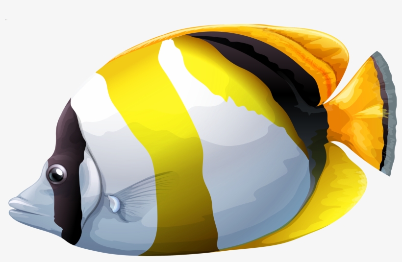 Tropical Tree Clipart Png - Lined Butterfly Fish Png, transparent png