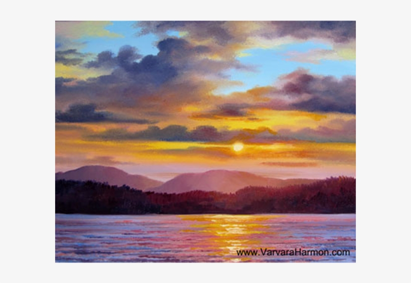Lake Sunset By Varvara Harmon - Sunset Over Lake Painting, transparent png