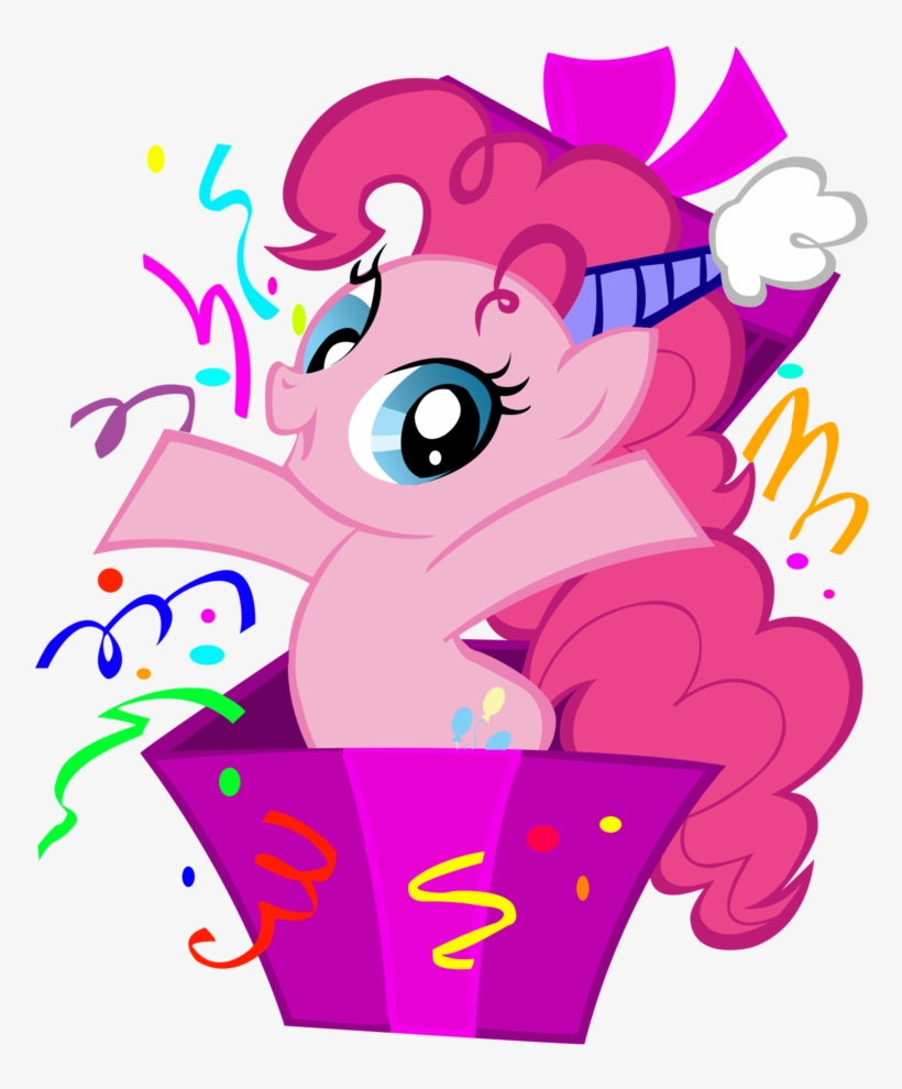 Png Freeuse Library Pinkie In A Box W Confetti By - My Little Pony Birthday Clipart, transparent png