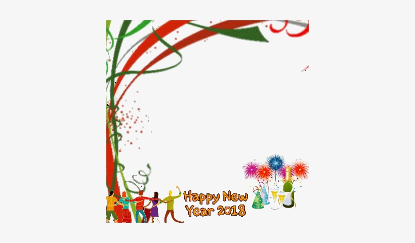 Png Free Library Clipart Happy New Year - Happy New Year 2018 Frame Png, transparent png