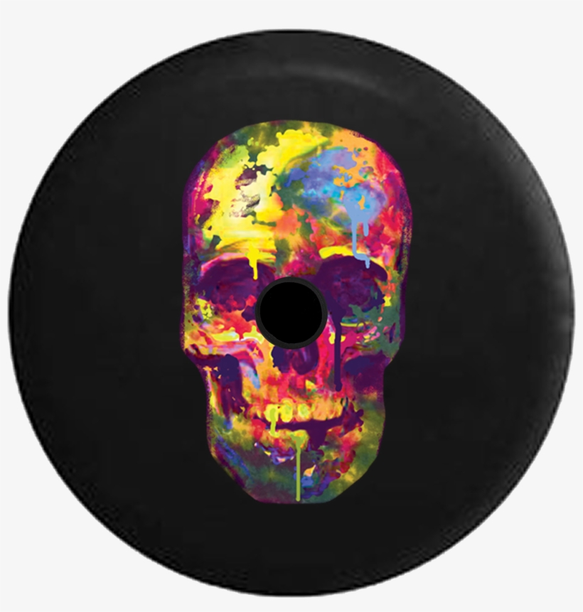 Jeep Wrangler Jl Backup Camera Watercolors Neon Dripping - Painted Skull, transparent png