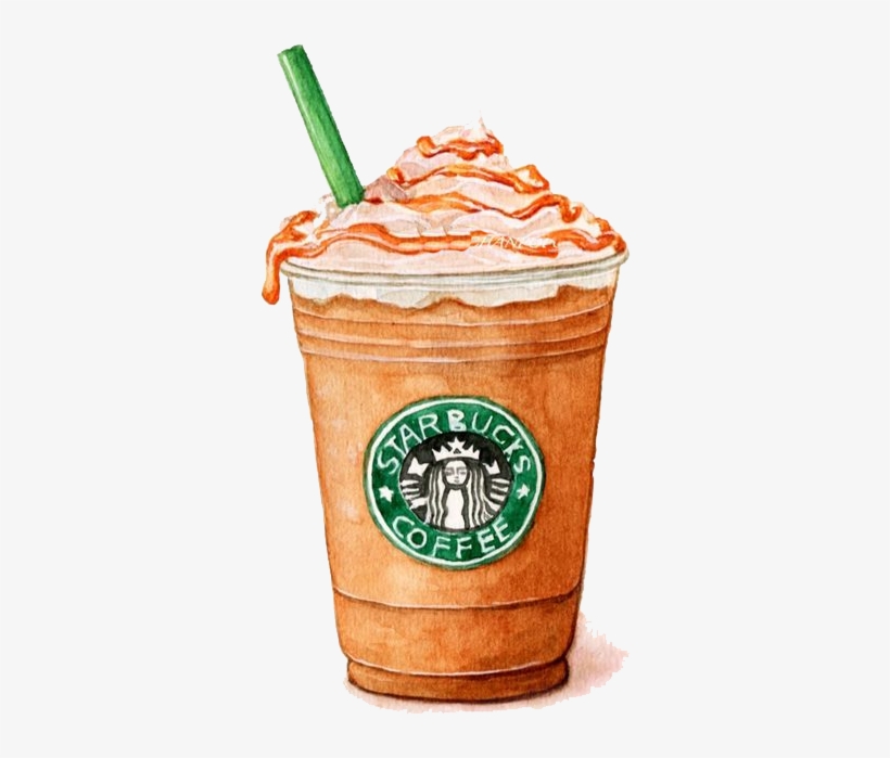 Ice Cream Watercolor Painting Starbucks - Starbucks Watercolor Painting, transparent png