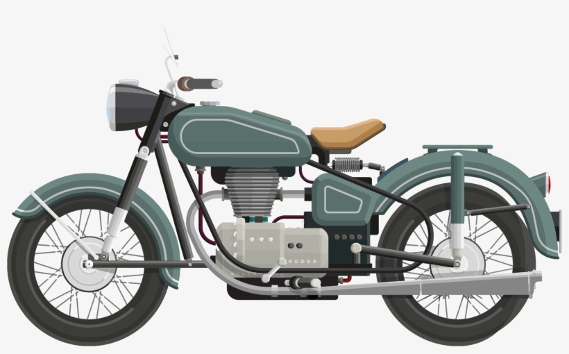 Image Library Stock Flat Shaded Classic Big Image Png - Motorcycle Flat Vector Png, transparent png