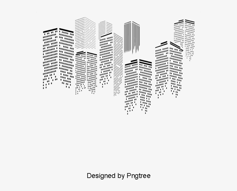 Black Dotted Line Silhouette City, Line Clipart, Point, - Portable Network Graphics, transparent png